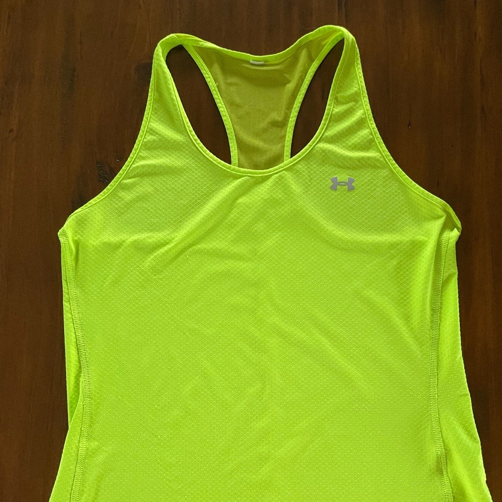 Qty:2 
New UnderArmour Neon Yellow Mesh Tank Tops